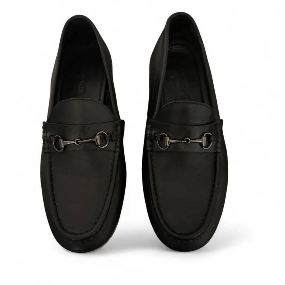 Anthony Veer Black Leather Slip-On Loafers Size 10 1/2